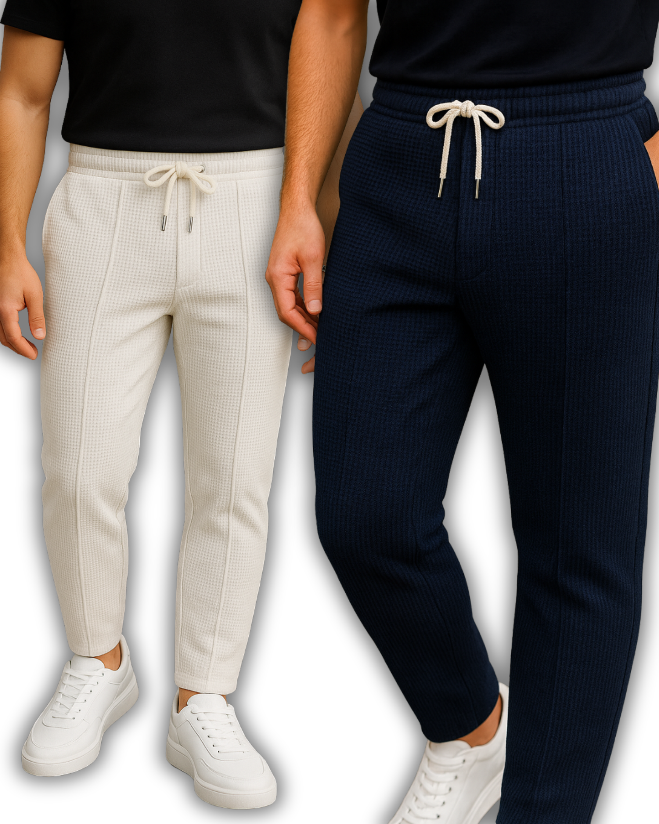 Pack of 2 Waffle Knit Trousers