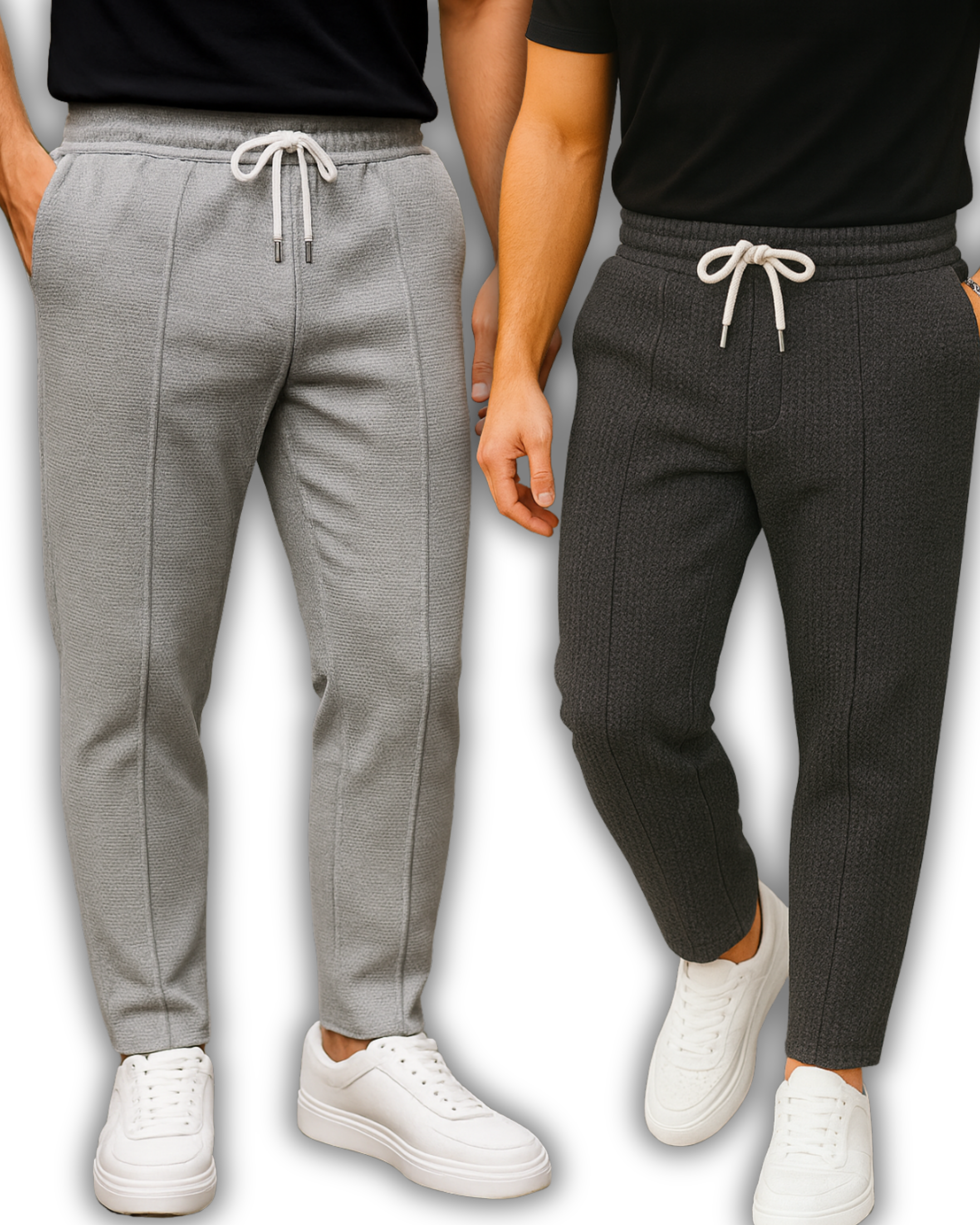 Pack of 2 Waffle Knit Trousers