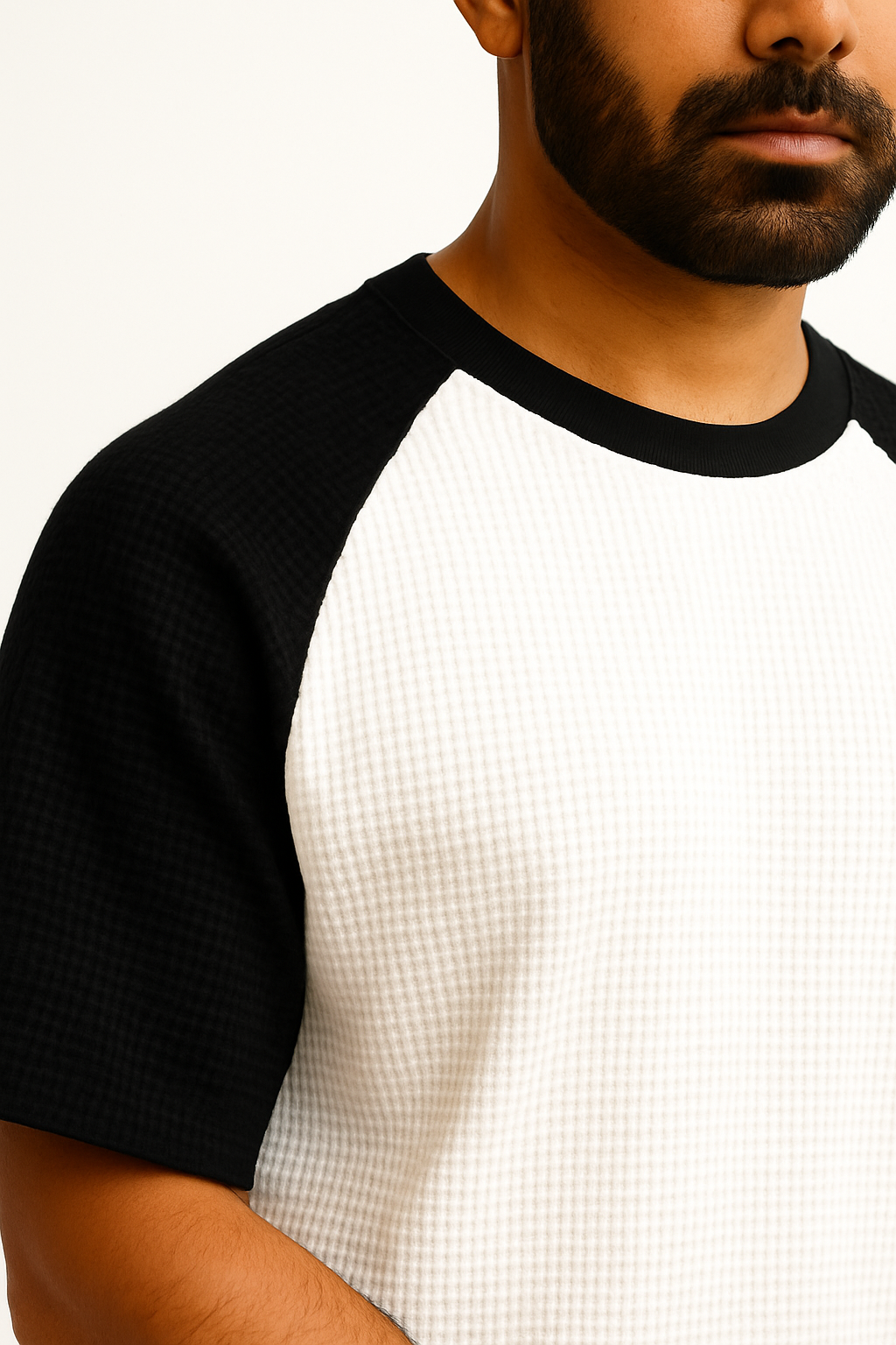 Pack of 2 Oversized Raglan Waffle Knit T-Shirts