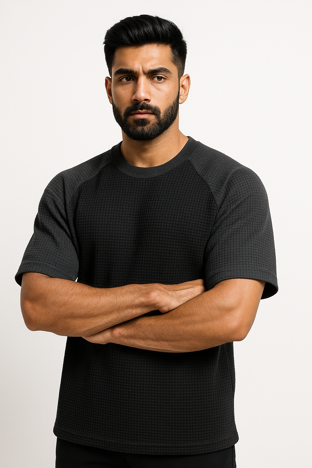 Pack of 2 Oversized Raglan Waffle Knit T-Shirts