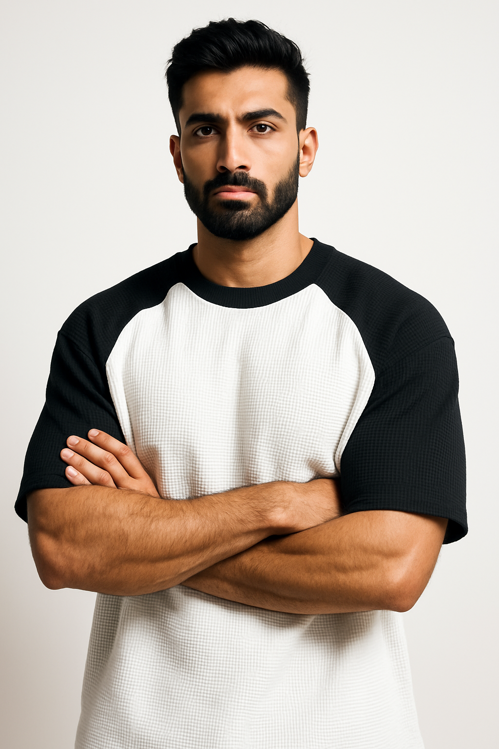 Pack of 2 Oversized Raglan Waffle Knit T-Shirts