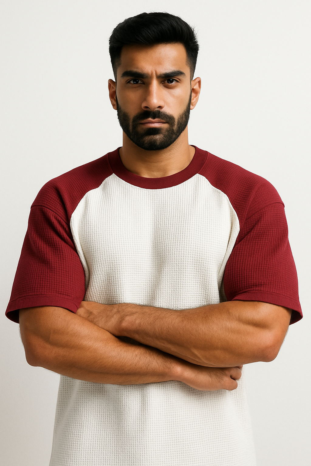 Pack of 2 Oversized Raglan Waffle Knit T-Shirts