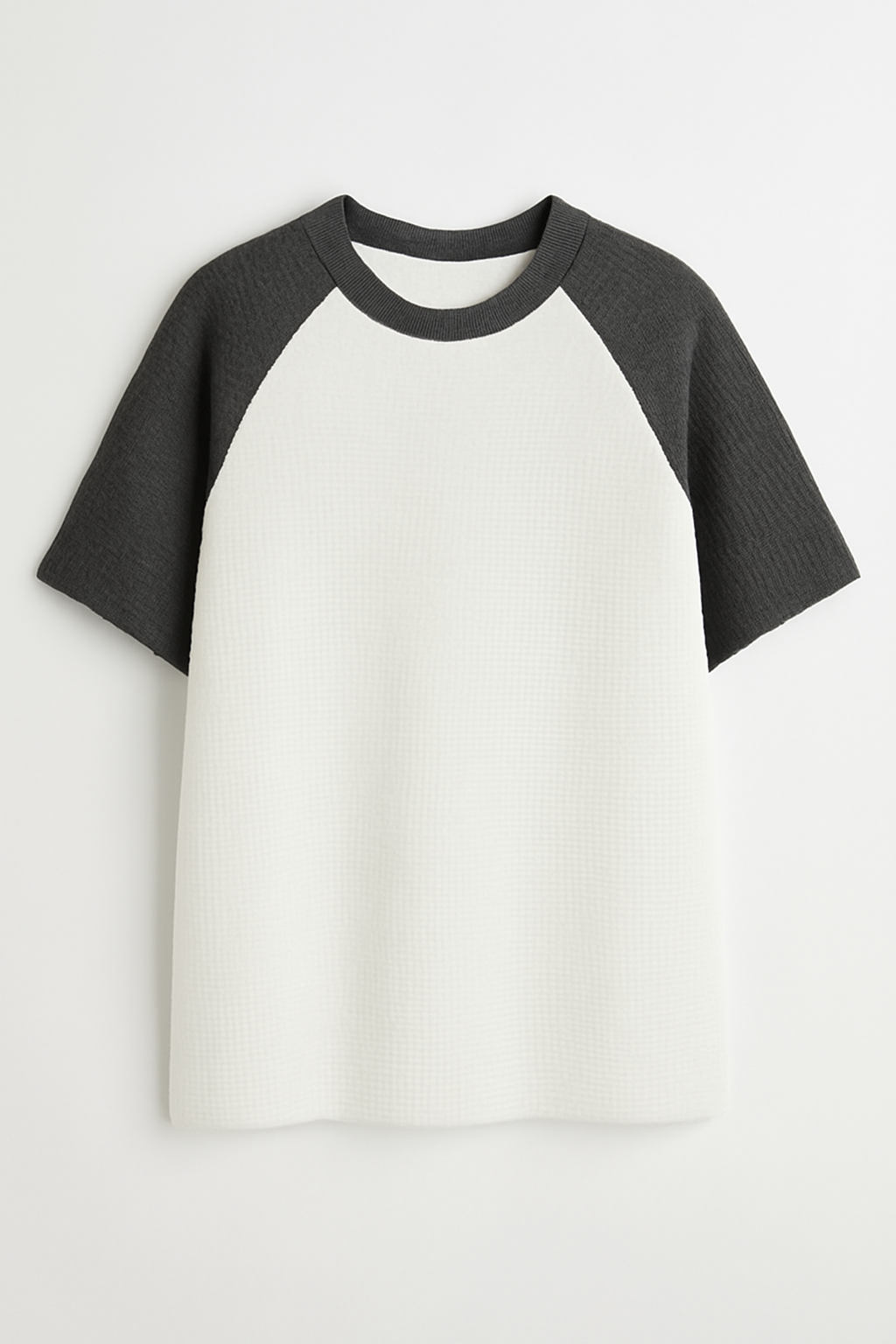 Oversized Waffle Knit Raglan T-Shirt