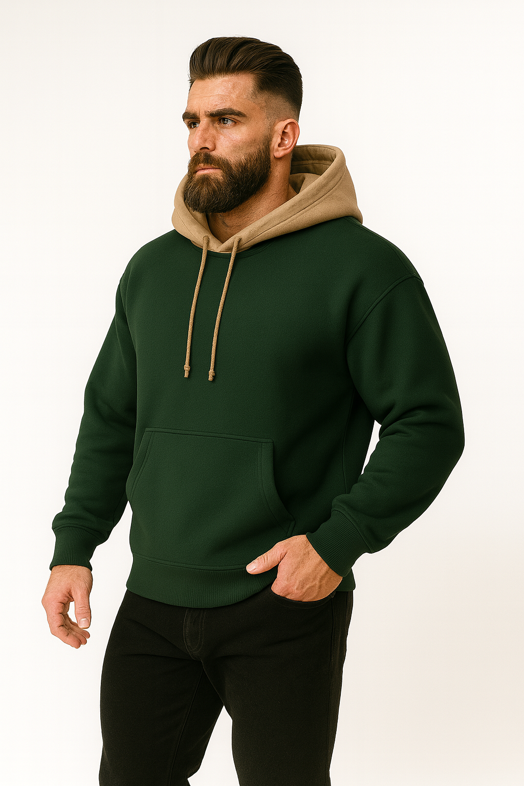 Two-Tone Hoodie for Men – Drop Shoulder