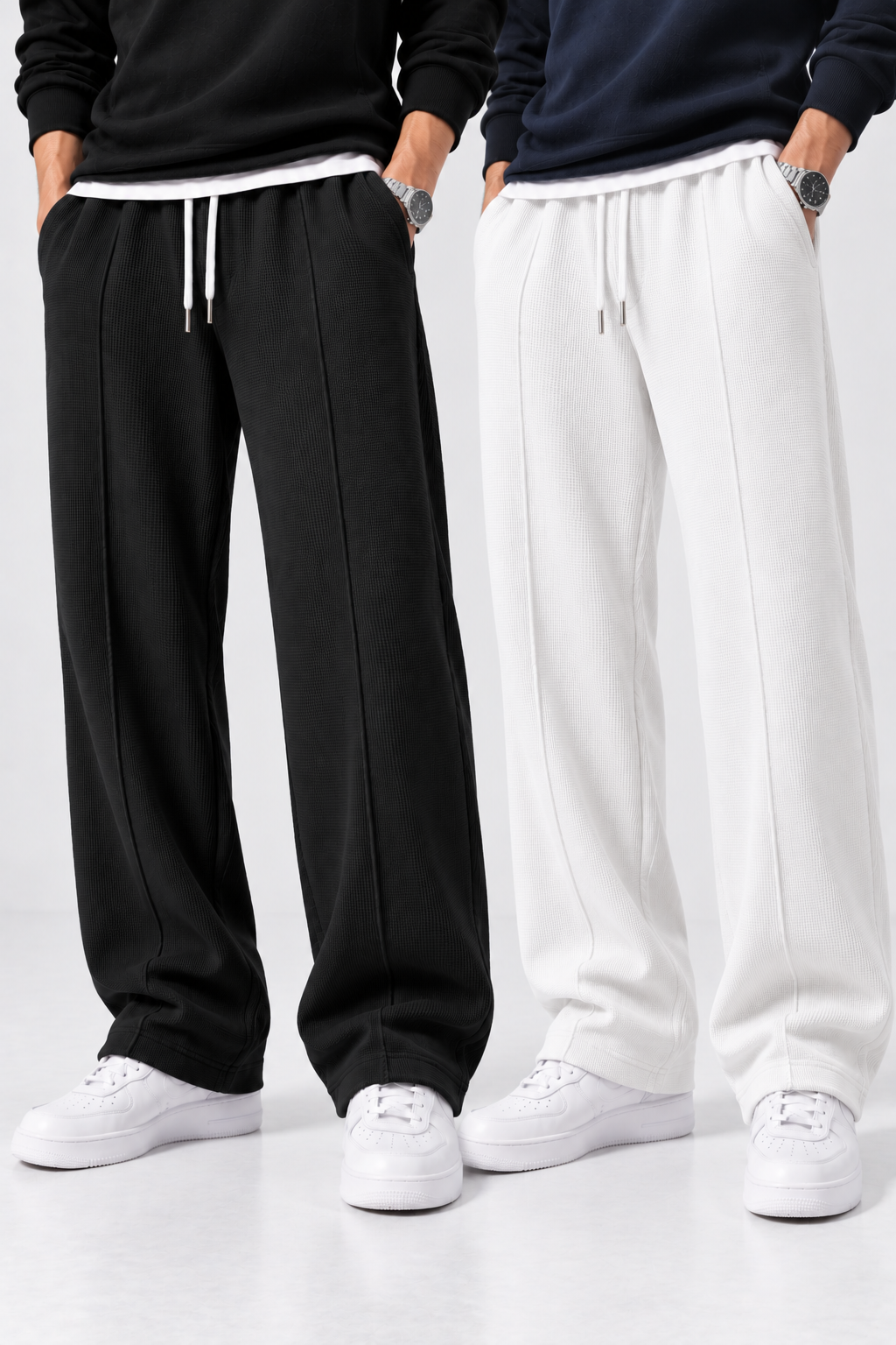 Pack of 2 Waffle Knit Trousers