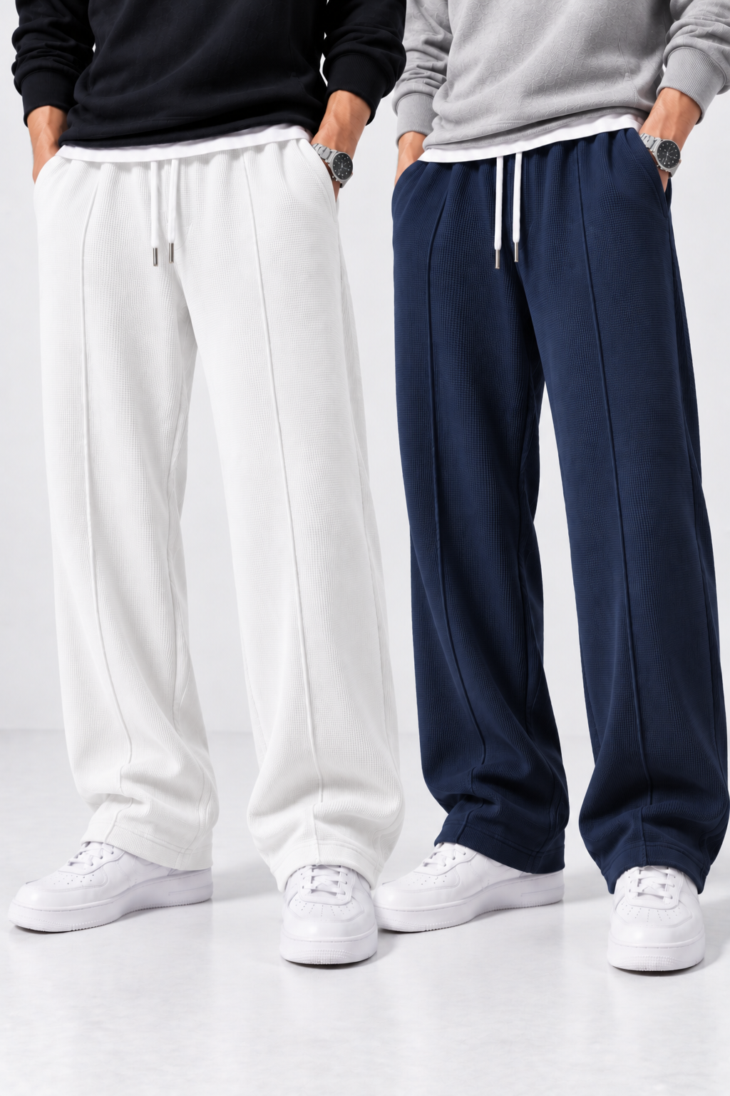 Pack of 2 Waffle Knit Trousers
