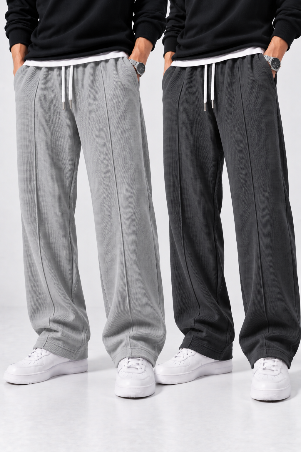 Pack of 2 Waffle Knit Trousers