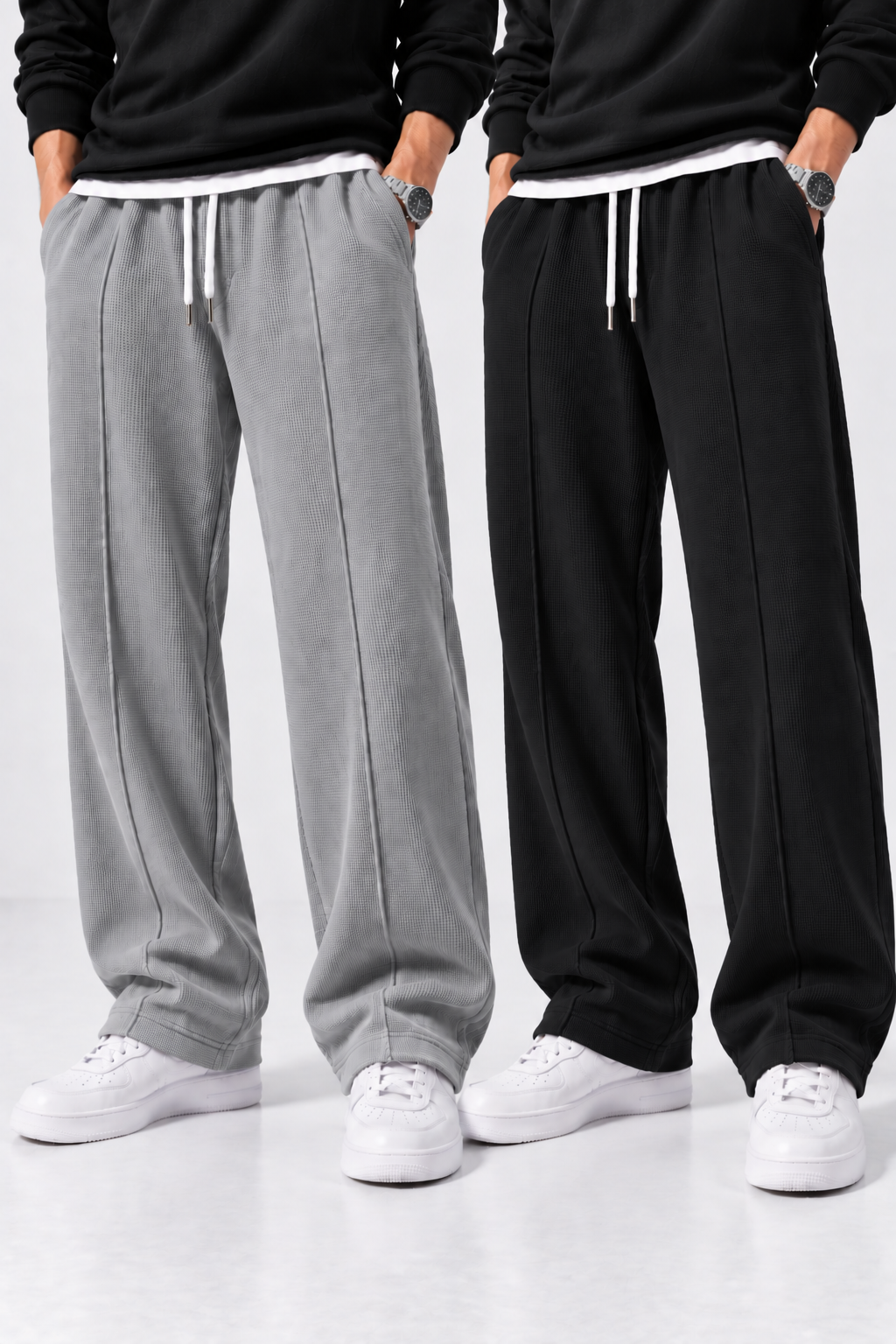 Pack of 2 Waffle Knit Trousers