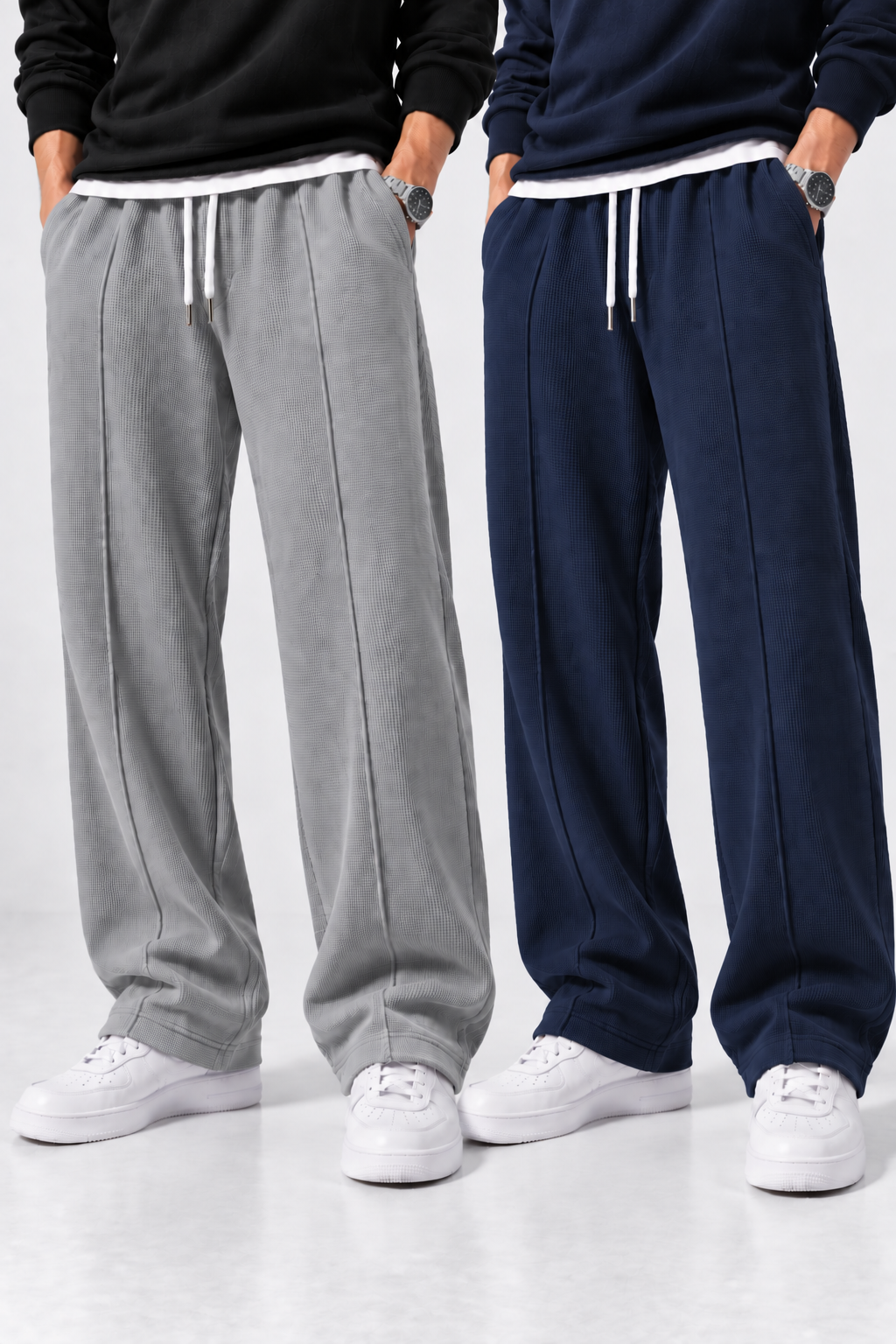 Pack of 2 Waffle Knit Trousers