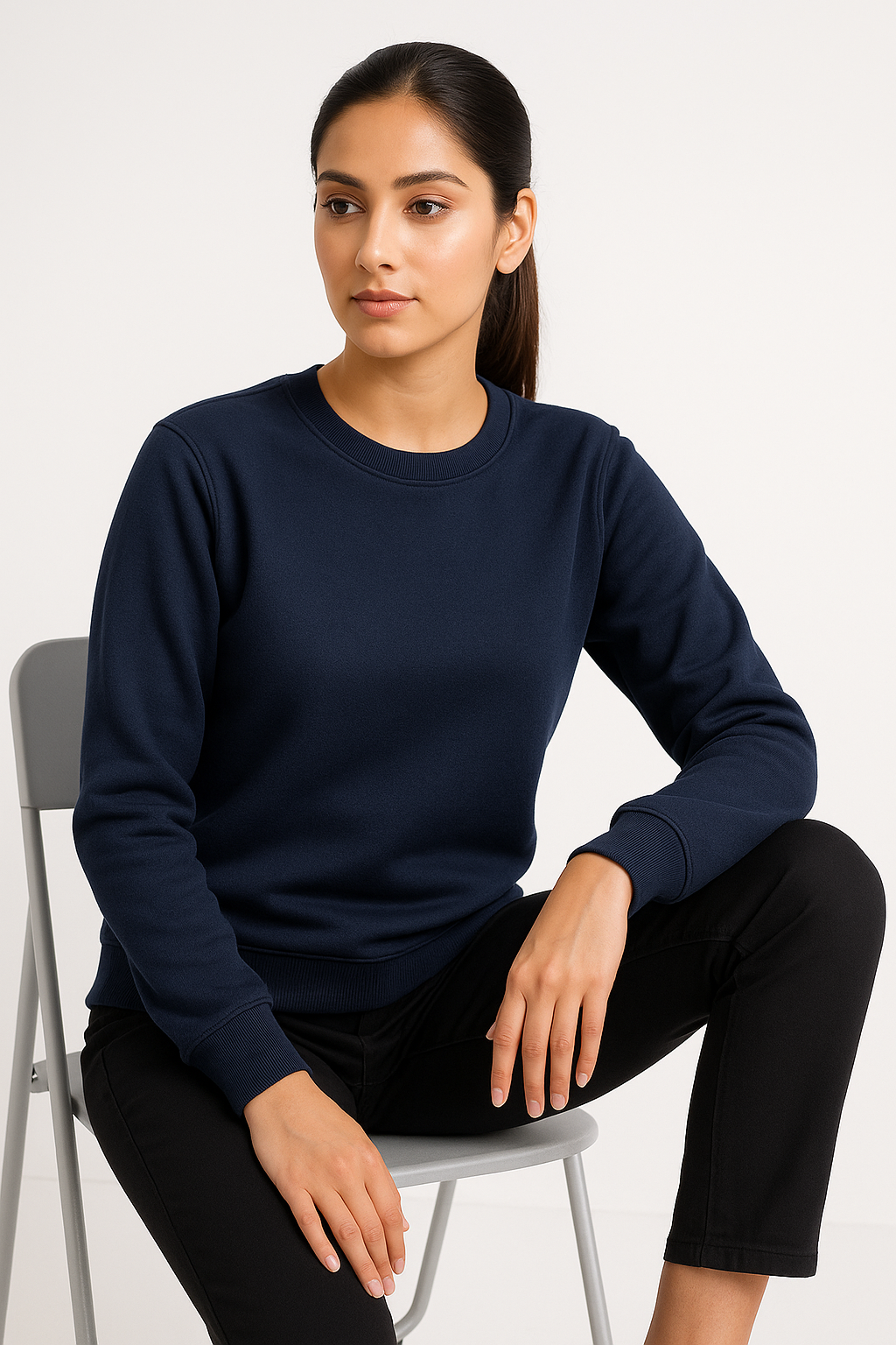 Navy Blue Women’s Premium Sweatshirt