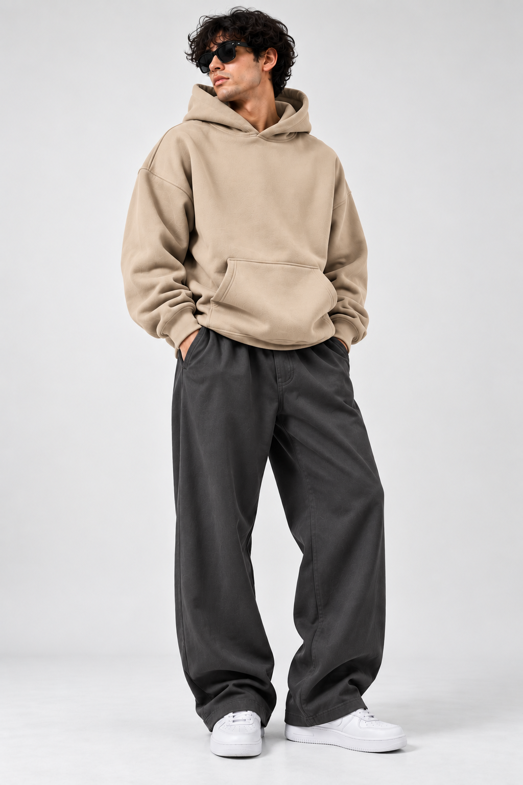 Oversized Fleece Hoodie & Baggy Trouser Tracksuit