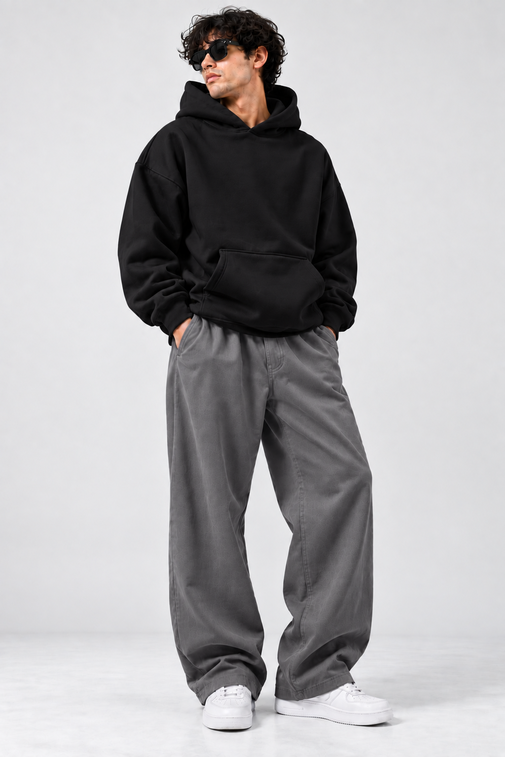 Oversized Fleece Hoodie & Baggy Trouser Tracksuit