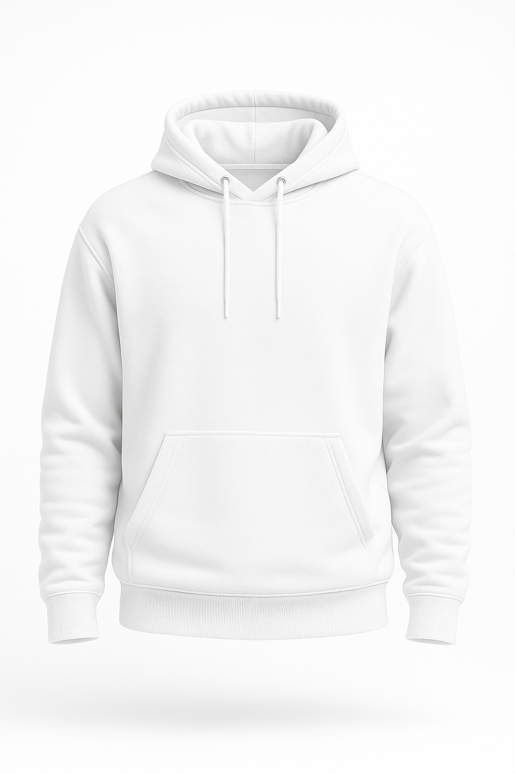White Basic Hoodie for Men – Drop Shoulder