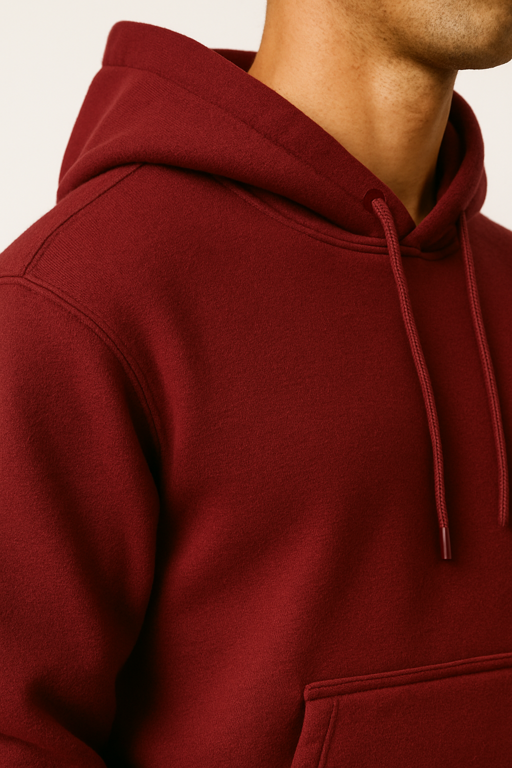 Maroon Basic Hoodie for Men – Drop Shoulder