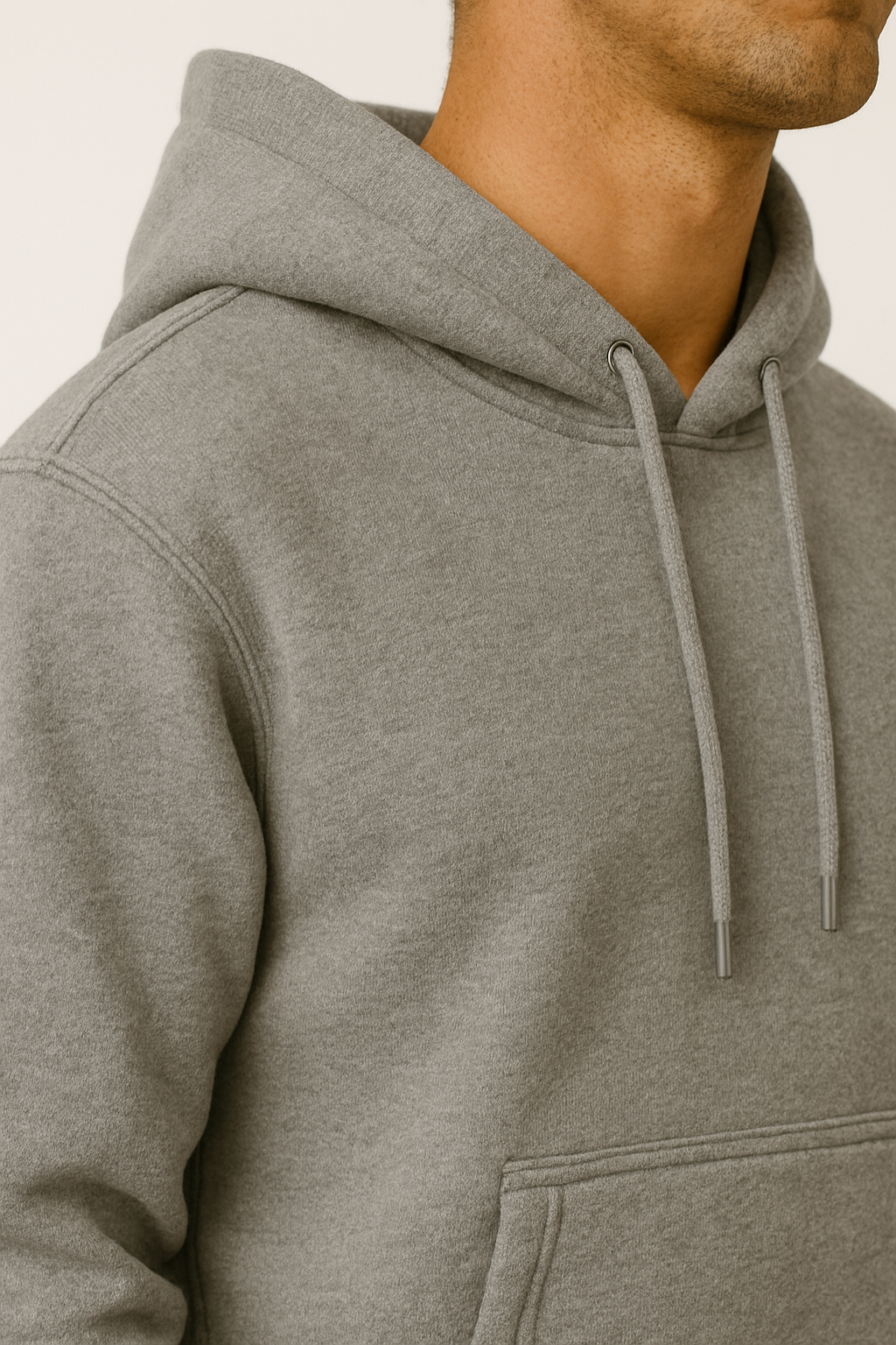 Gray Basic Hoodie for Men – Drop Shoulder
