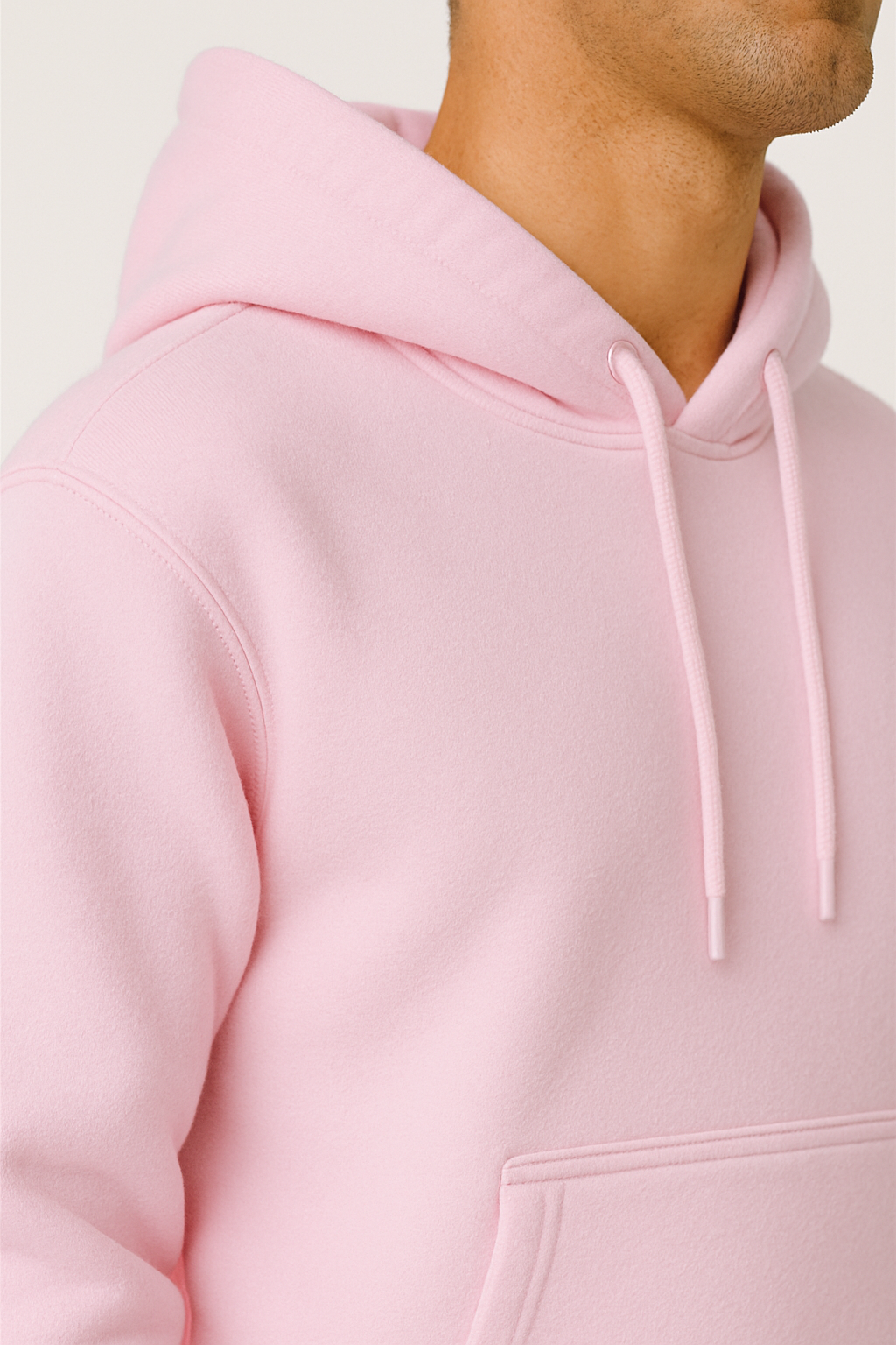 Pink Basic Hoodie for Men – Drop Shoulder