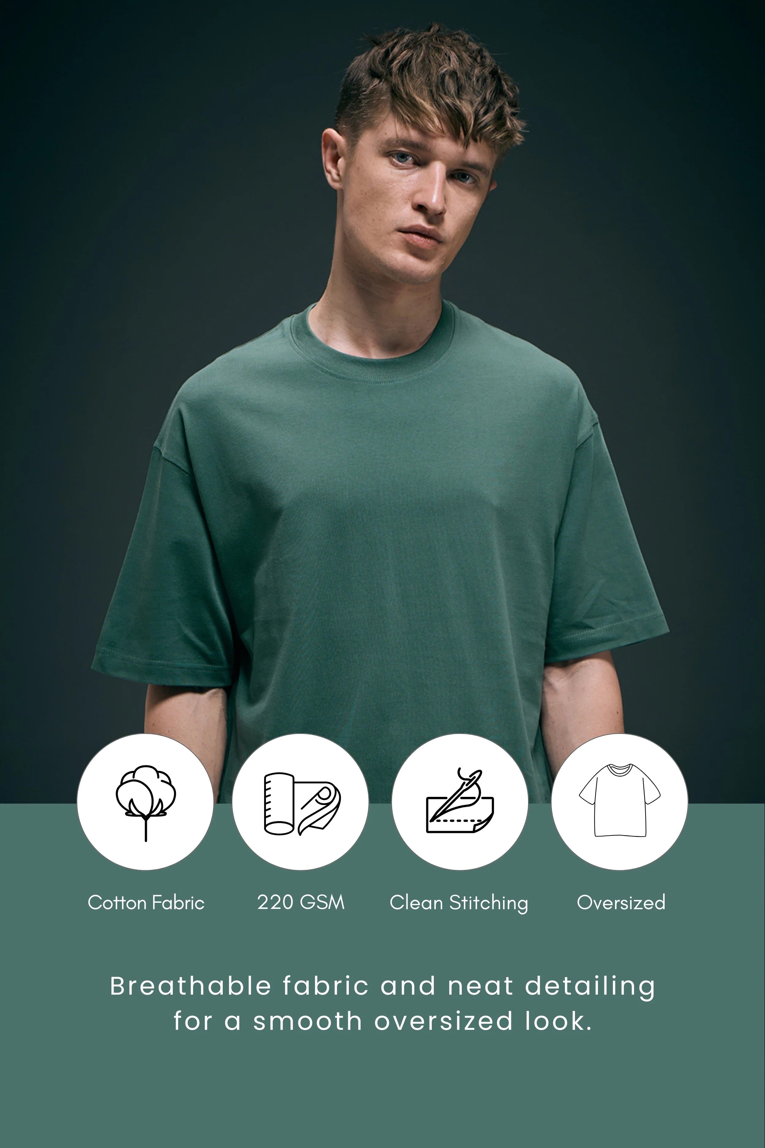 Berry Green Oversized Drop Shoulder