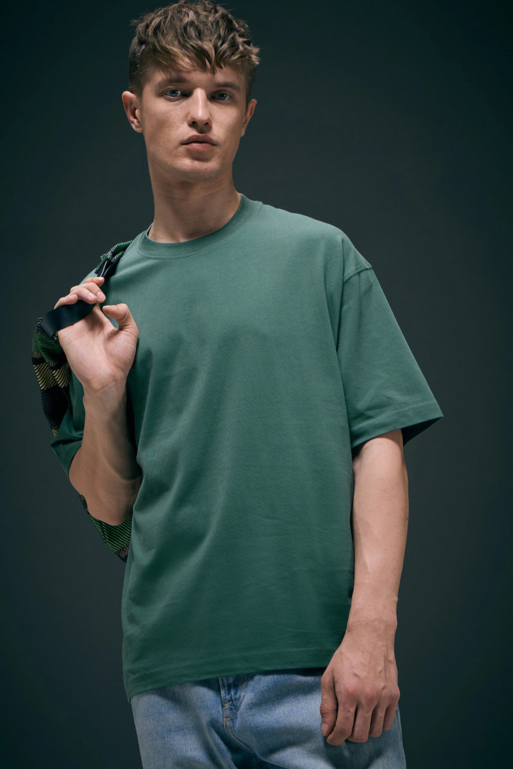 Berry Green Oversized Drop Shoulder