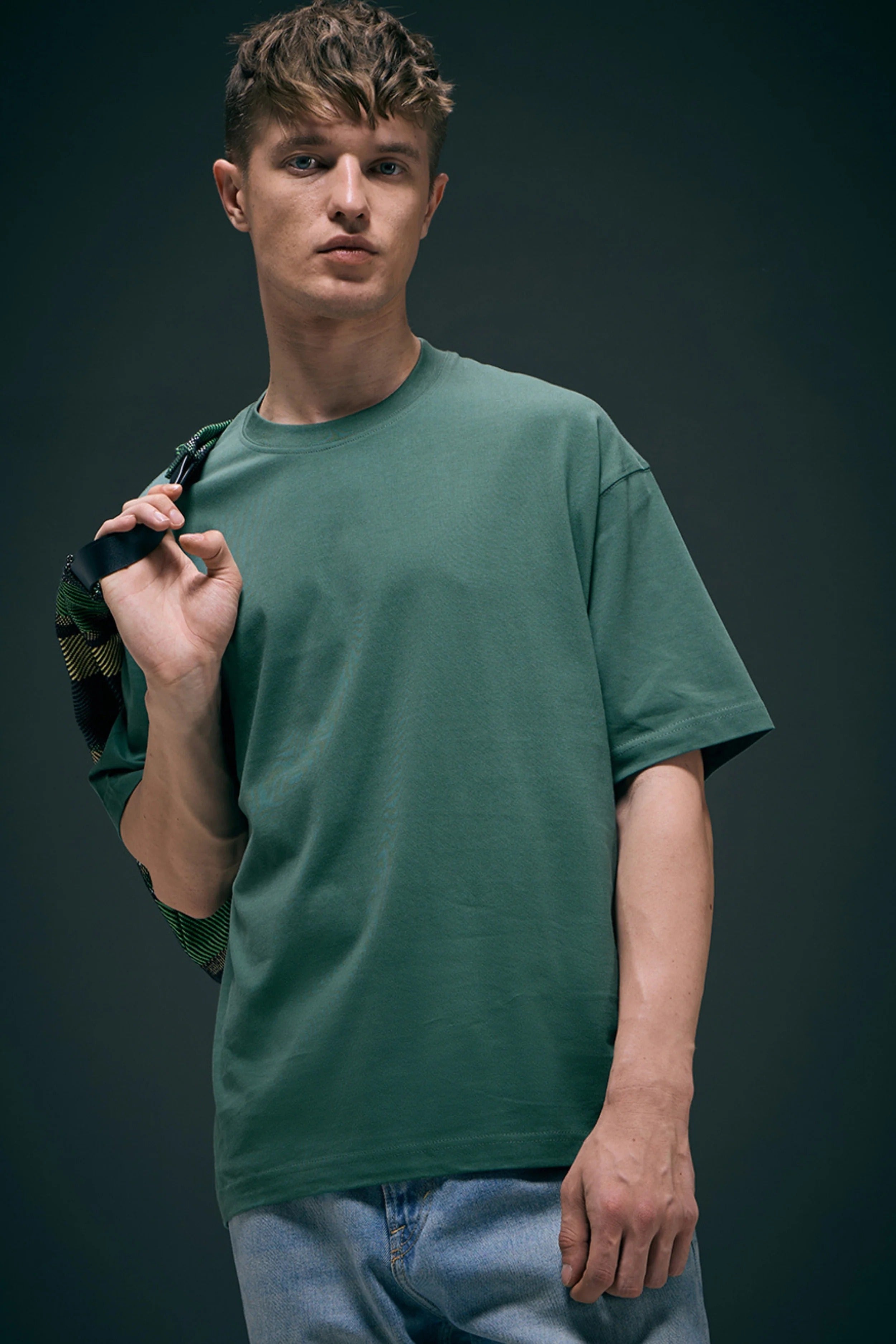 Berry Green Oversized Drop Shoulder