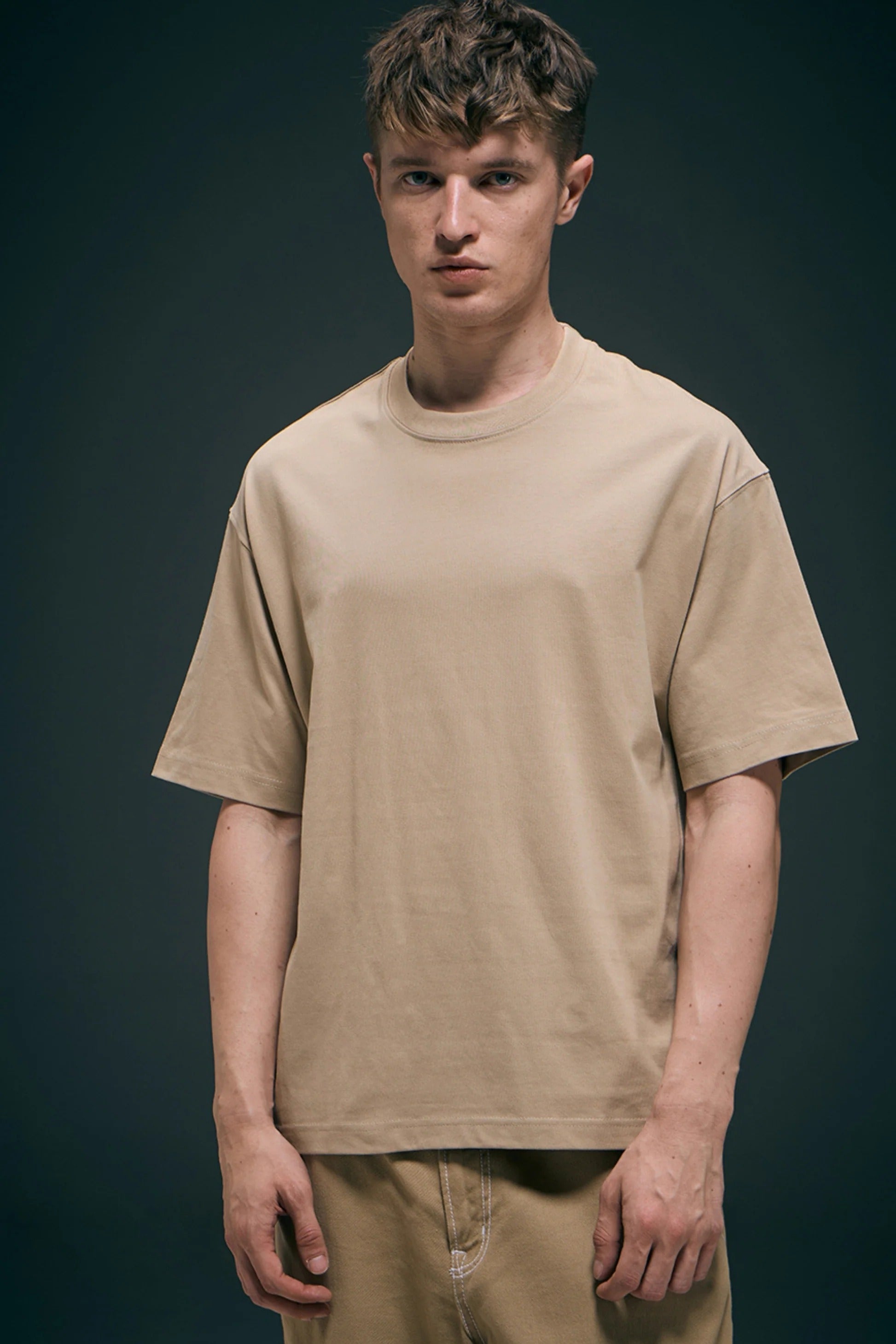 Beige Oversized Drop Shoulder