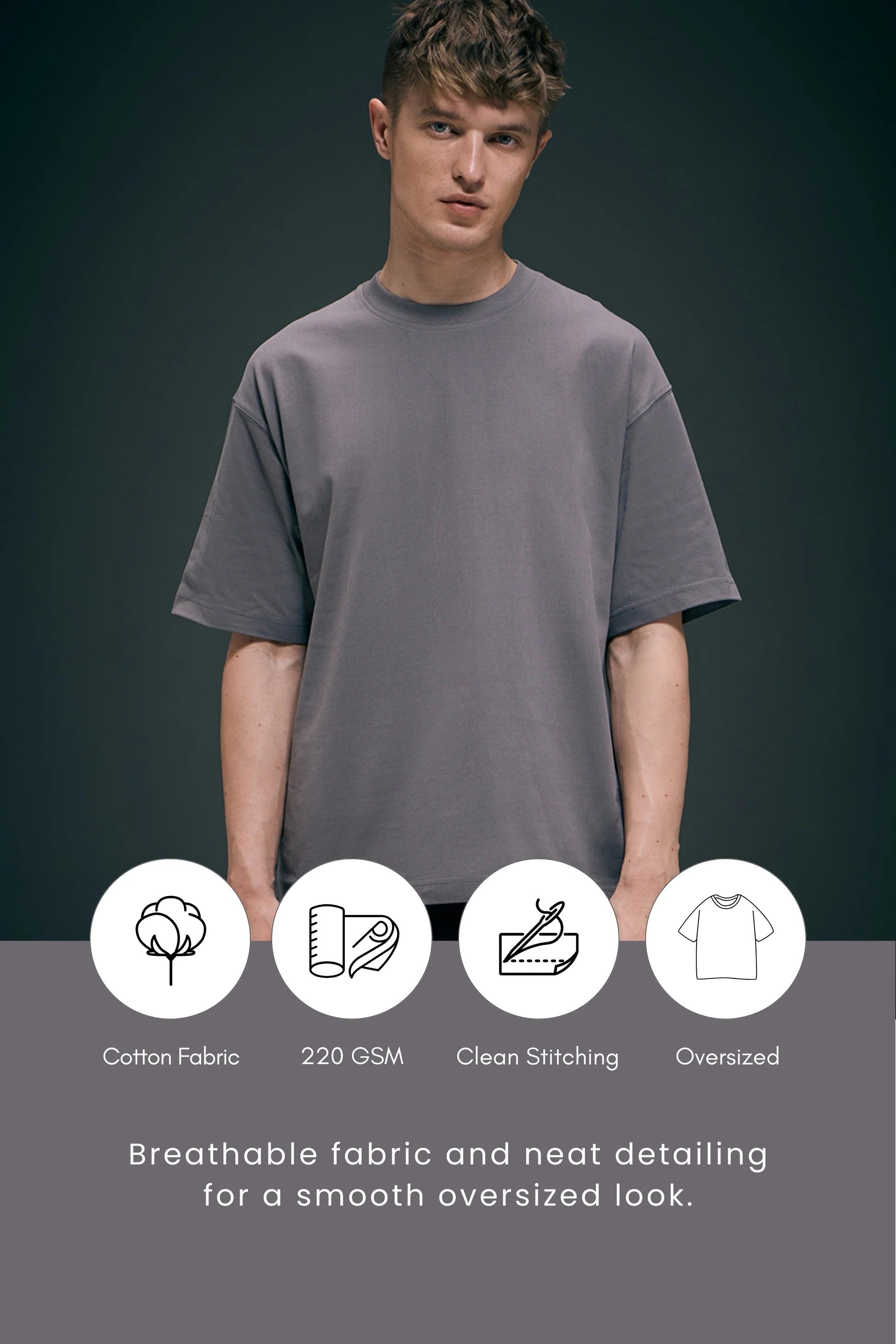 Night Shadow Oversized Drop Shoulder