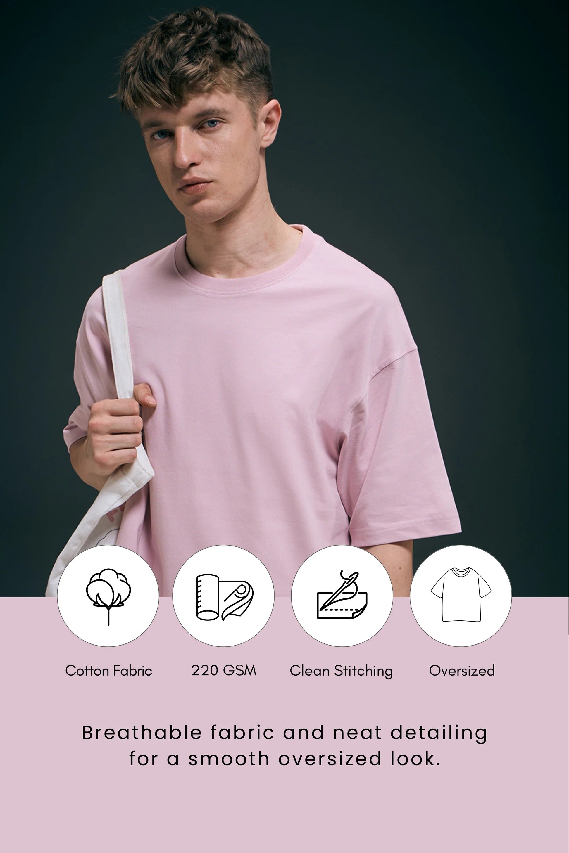 Millennial Pink Oversized Drop Shoulder