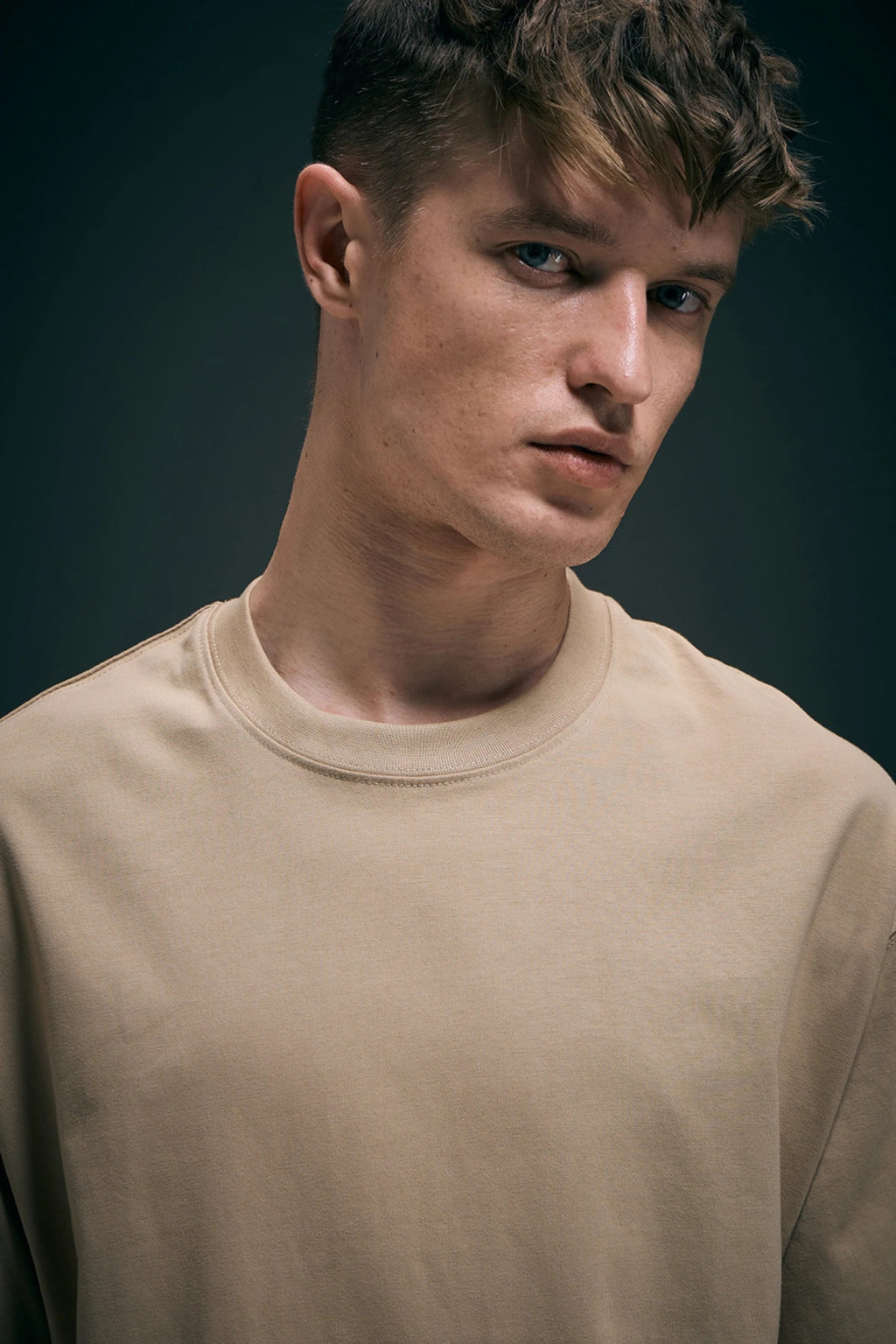 Beige Oversized Drop Shoulder