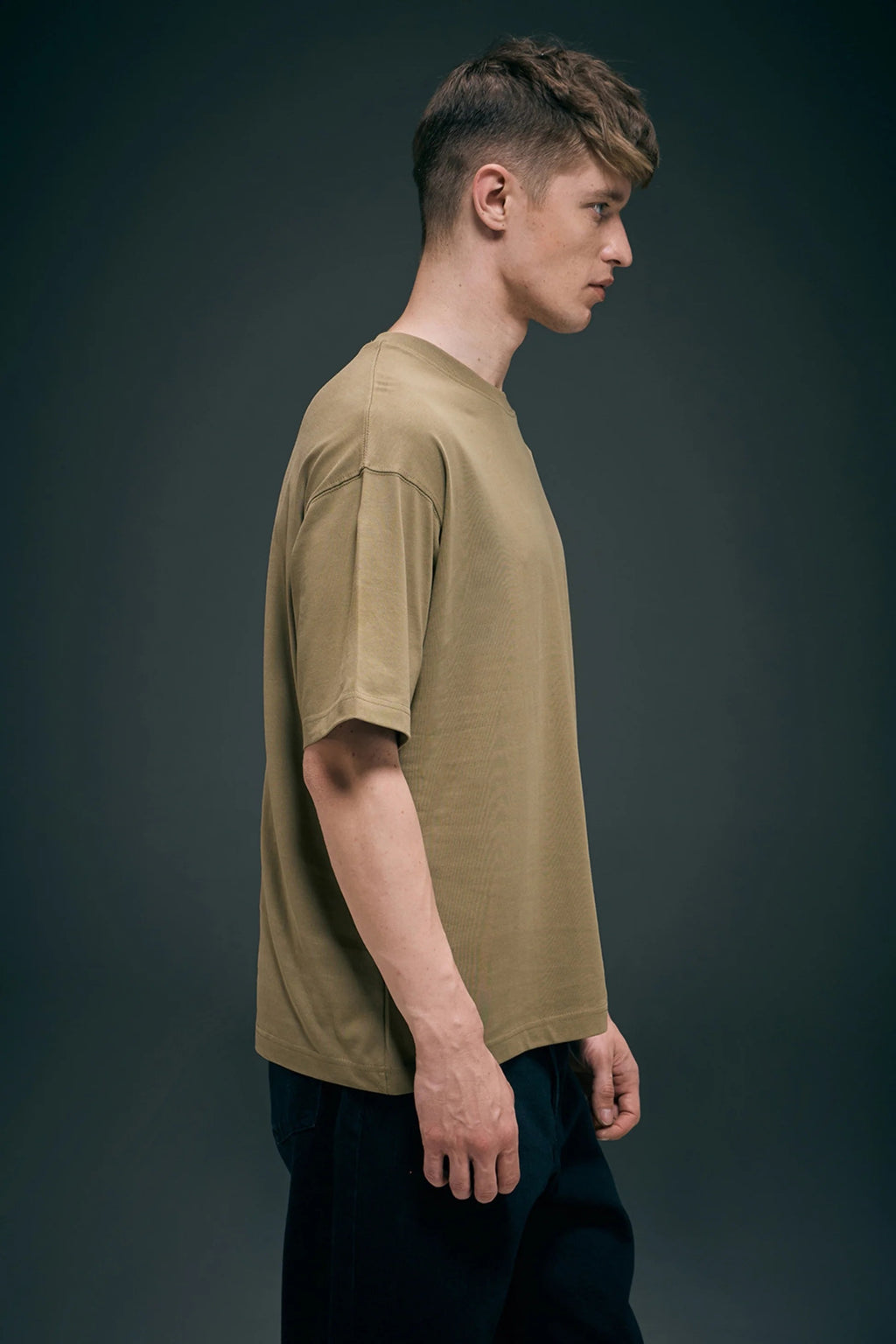 Olive Oversized Drop Shoulder