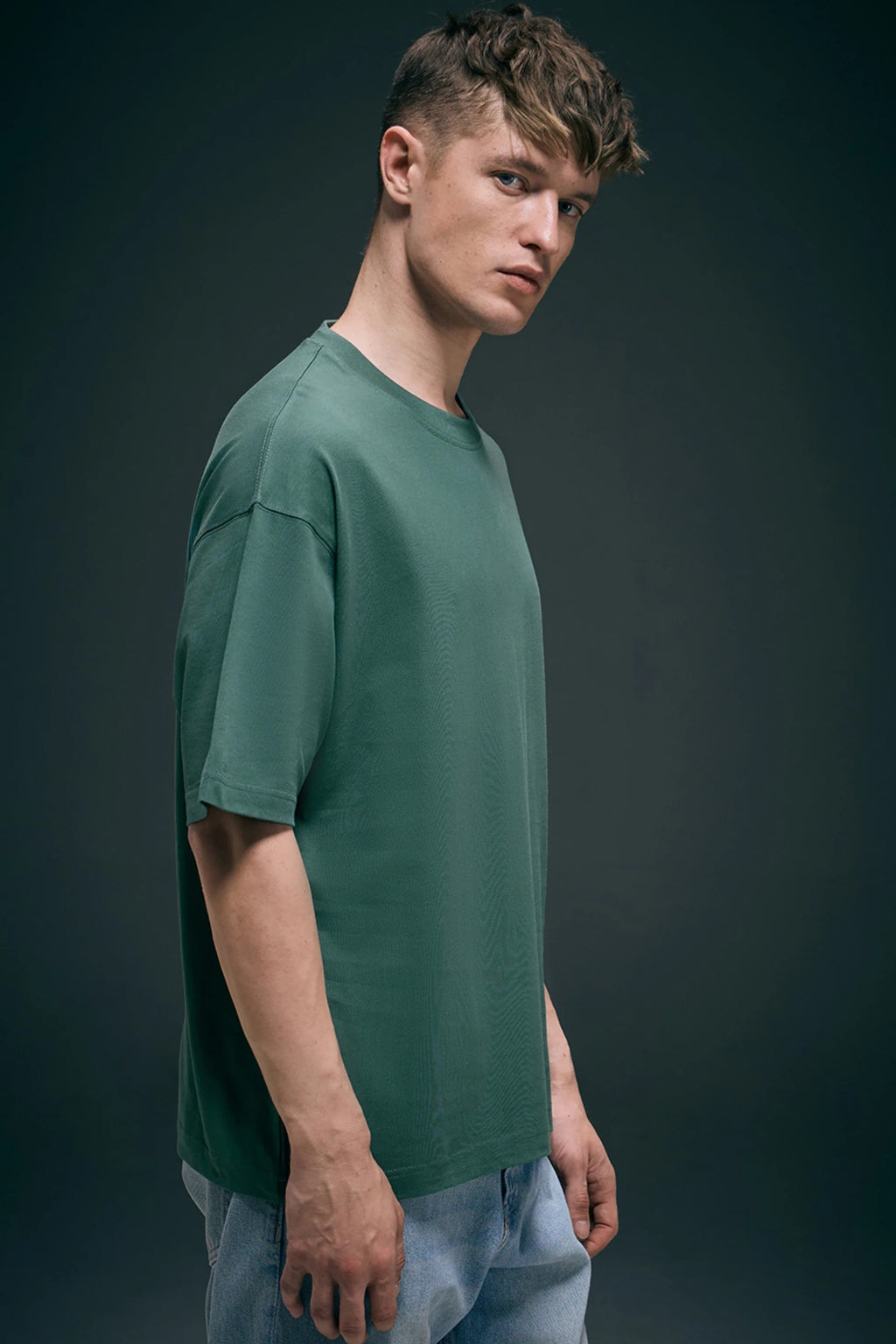Berry Green Oversized Drop Shoulder